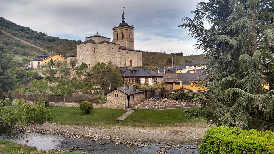 Old church with a surrounding town