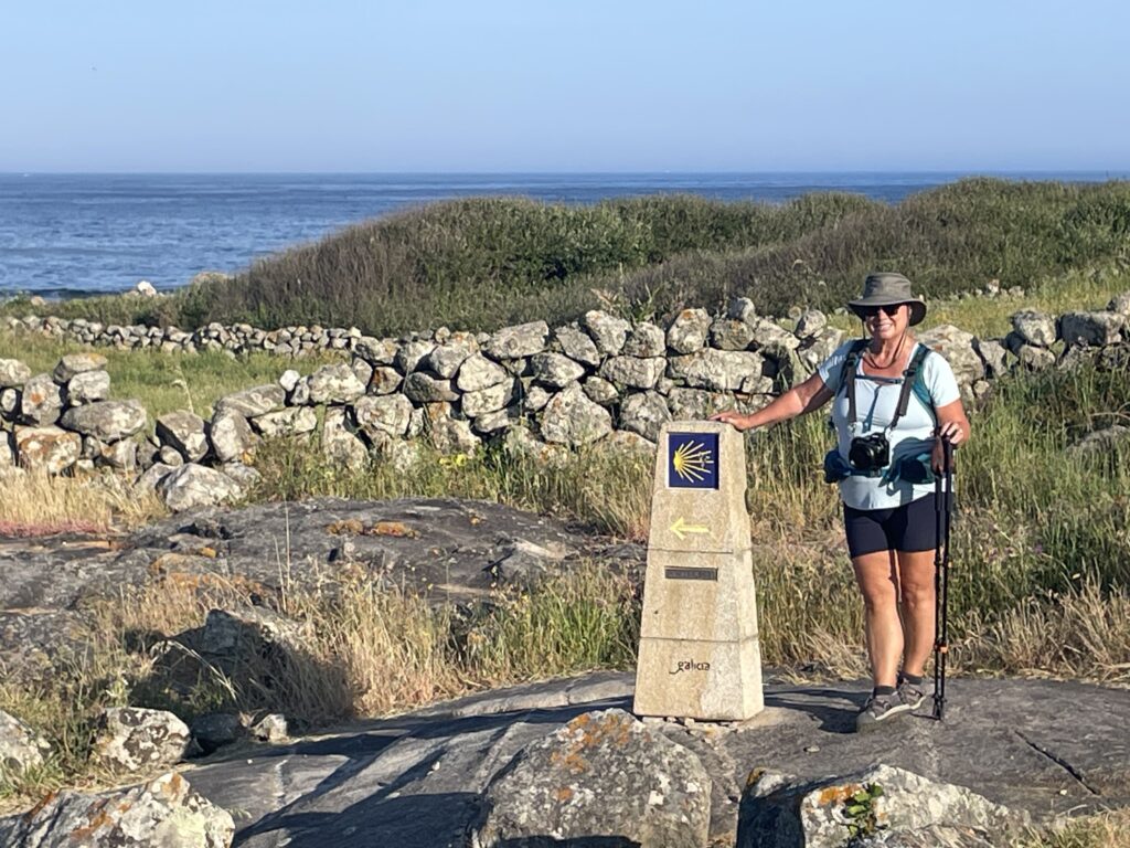 A typical mileage marker on the Camino trail