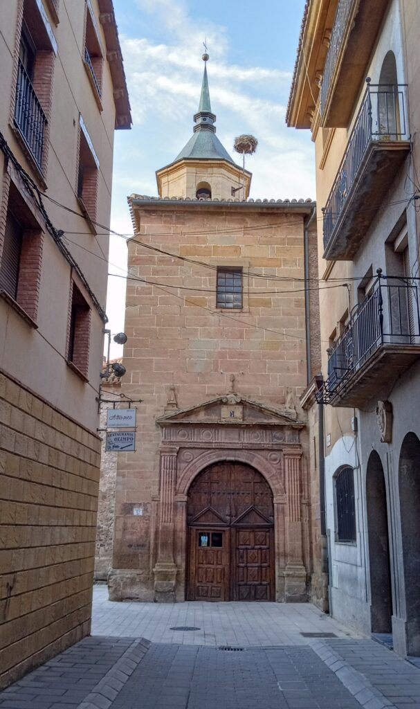 A 17th Century church with a stork’s nest built on the steeple